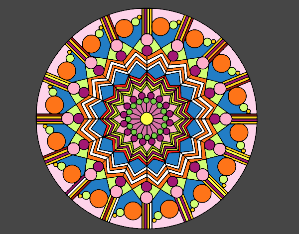 Dibujo Mandala flor con círculos pintado por nancy1468