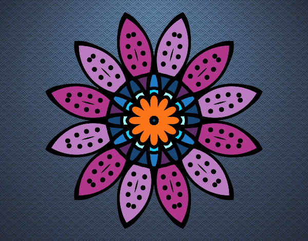 Dibujo Mandala flor con pétalos pintado por maritza lo