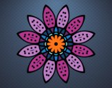 Dibujo Mandala flor con pétalos pintado por maritza lo