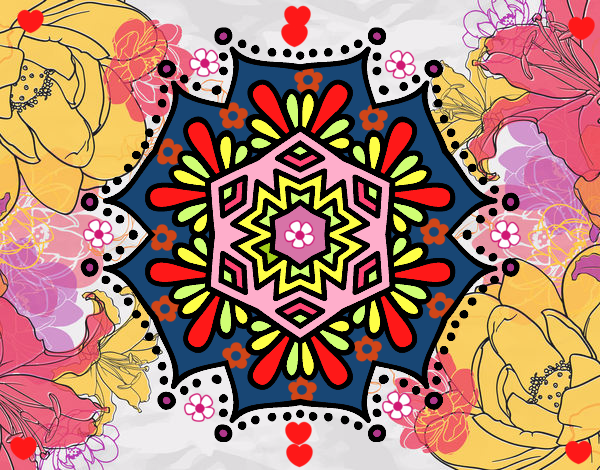 Dibujo Mandala flor simétrica pintado por nancy1468