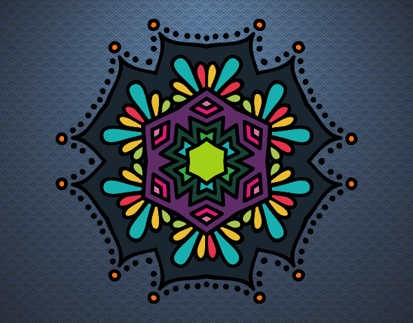 Dibujo Mandala flor simétrica pintado por maritza lo