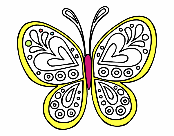 Dibujo Mandala mariposa pintado por Sojui
