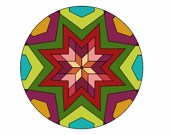 Dibujo Mandala mosaico estrella pintado por maritza lo