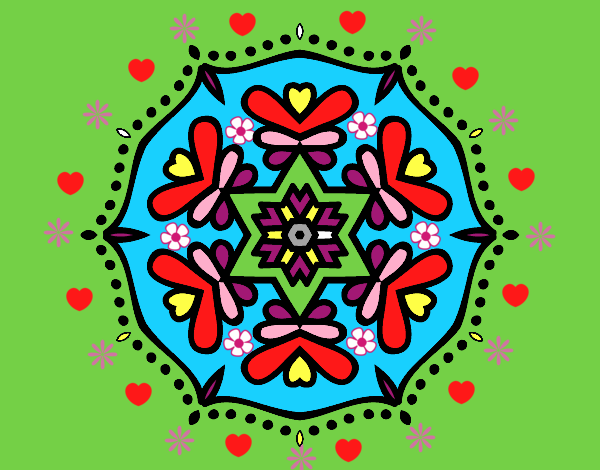 Dibujo Mandala simétrica pintado por nancy1468