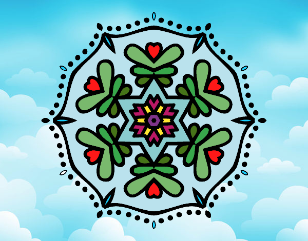 Dibujo Mandala simétrica pintado por queyla