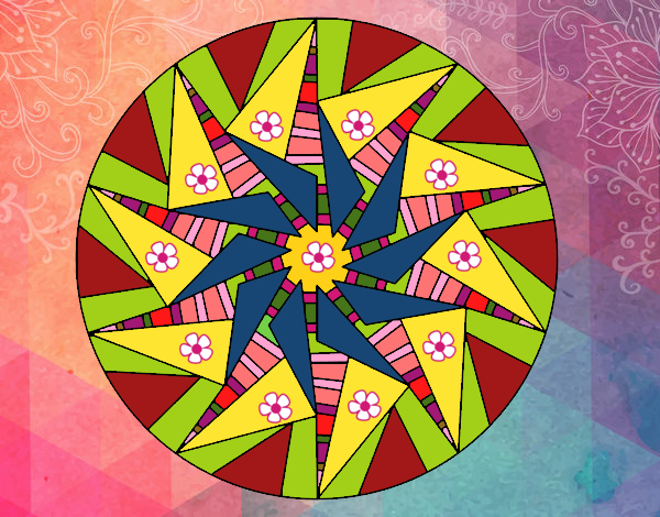 Dibujo Mandala sol triangular pintado por nancy1468