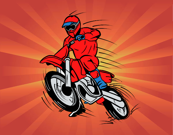Dibujo Moto de motocross pintado por cortijo