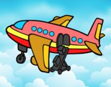 Dibujo Avión cargando equipaje pintado por agus16san5