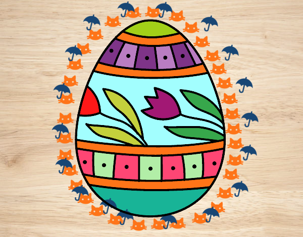 Dibujo Huevo de Pascua con tulipanes pintado por ddelfina