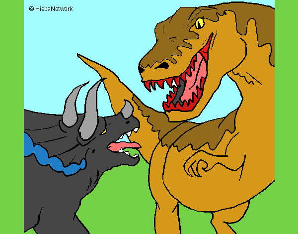 dinosaurios luchando