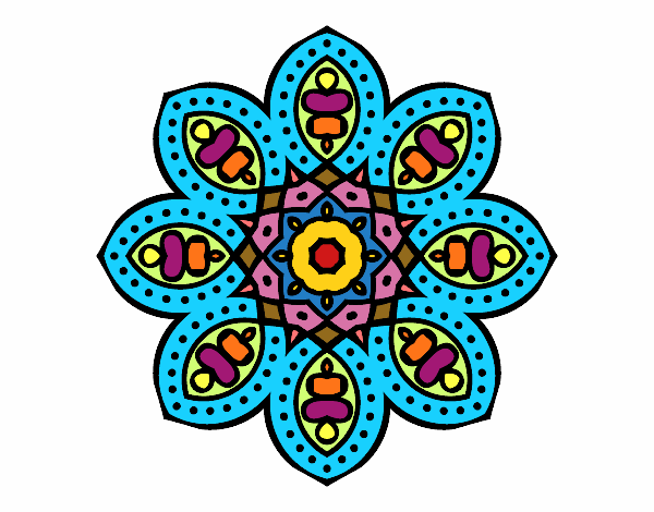 Dibujo Mandala de inspiración árabe pintado por enylu