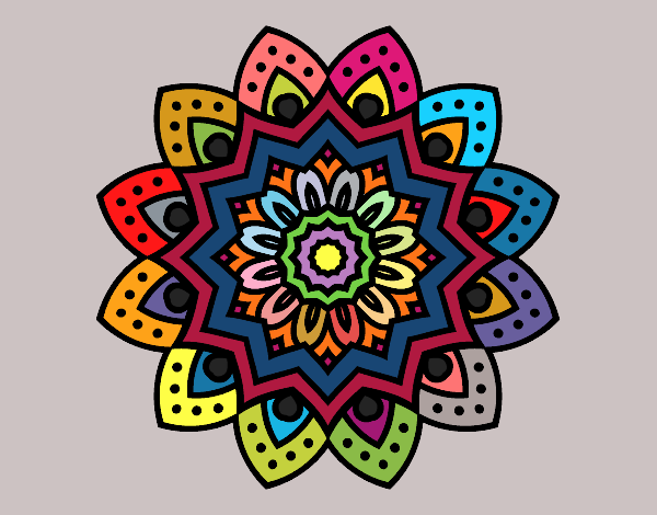 Dibujo Mandala flor natural pintado por merchindan