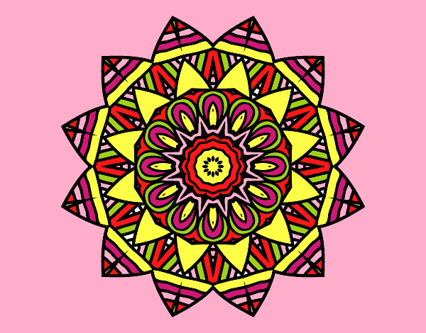 Dibujo Mandala frutal pintado por ME272