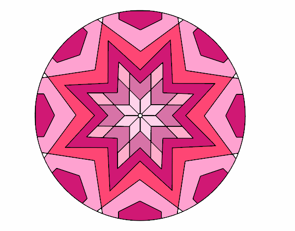 Dibujo Mandala mosaico estrella pintado por JackieO