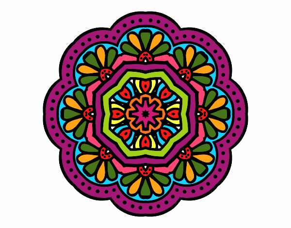 Dibujo Mandala mosaico modernista pintado por ME272