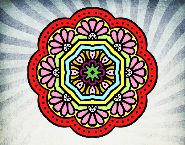 Dibujo Mandala mosaico modernista pintado por MarijoG