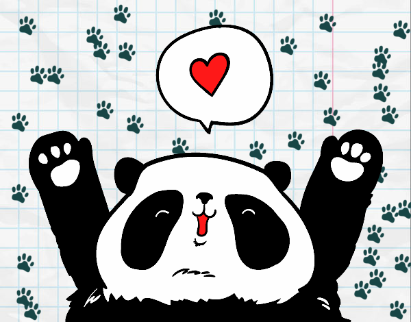 Dibujo Panda enamorado pintado por KJSV75