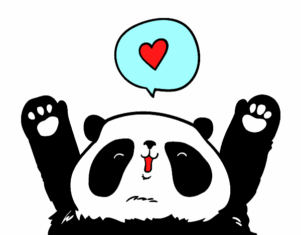 Dibujo Panda enamorado pintado por KJSV75