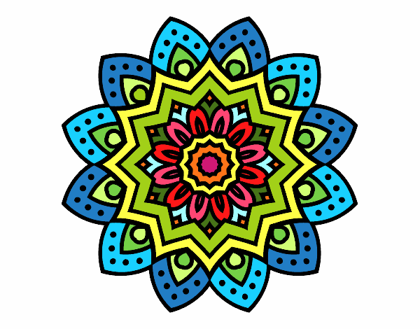 Dibujo Mandala flor natural pintado por Arjelyz