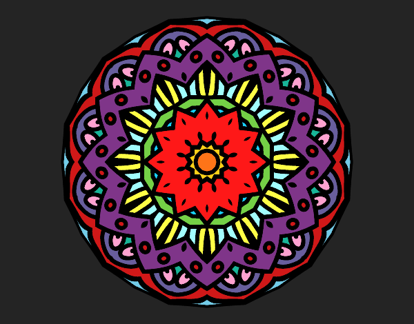 Dibujo Mandala modernista pintado por queyla