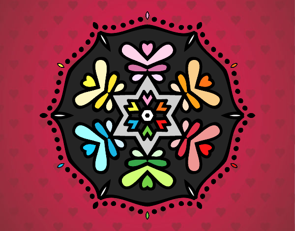 Dibujo Mandala simétrica pintado por NievesMC