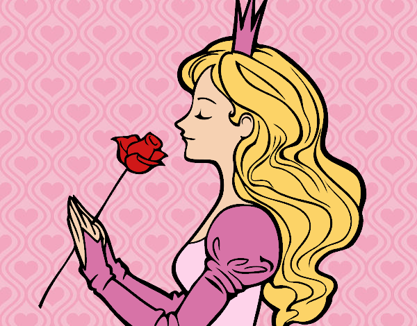 Dibujo Princesa y rosa pintado por NievesMC