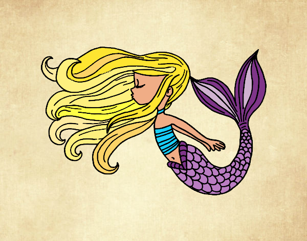 Dibujo Sirena flotando pintado por NievesMC