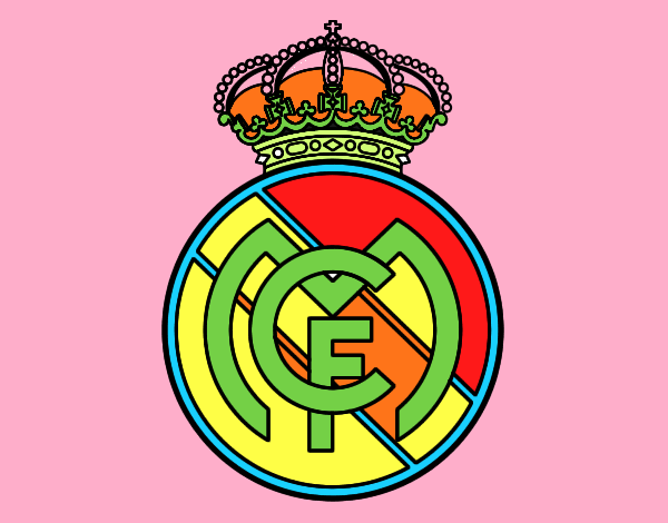 Dibujo Escudo del Real Madrid C.F. pintado por HugIO