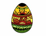 Dibujo Huevo de Pascua estampado floral pintado por Vucky