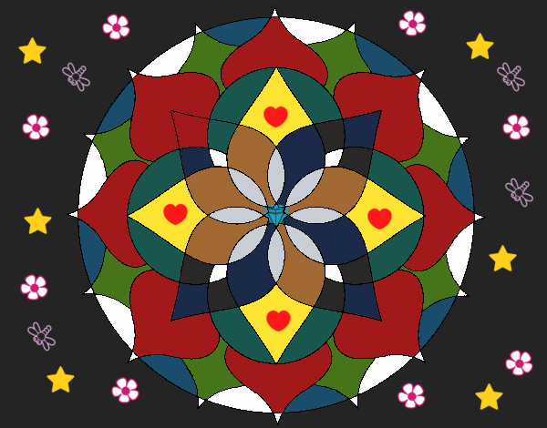 Dibujo Mandala 14 pintado por linda423