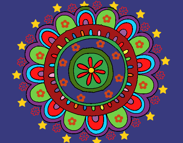 Dibujo Mandala alegre pintado por queyla