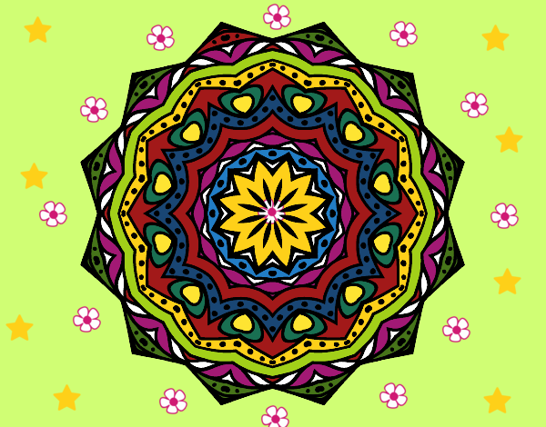 Dibujo Mandala con estratos pintado por linda423