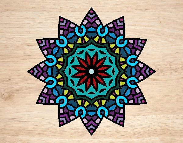 Dibujo Mandala estrella floral pintado por maritza lo