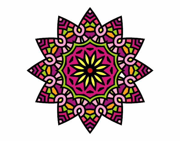 Dibujo Mandala estrella floral pintado por MarthaFavi