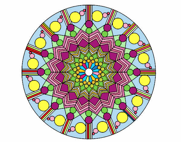 Dibujo Mandala flor con círculos pintado por MarthaFavi