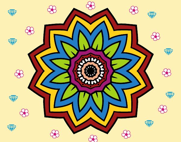 Dibujo Mandala flor de girasol pintado por linda423