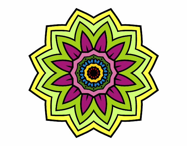 Dibujo Mandala flor de girasol pintado por MarthaFavi