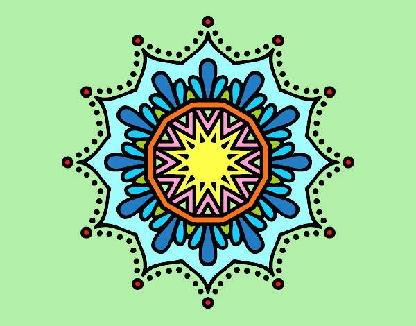 Dibujo Mandala flor de nieve pintado por enylu
