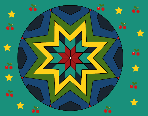 Dibujo Mandala mosaico estrella pintado por linda423