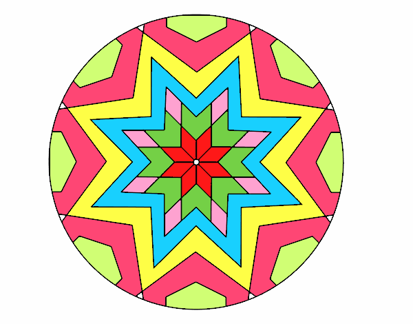 Dibujo Mandala mosaico estrella pintado por MarthaFavi