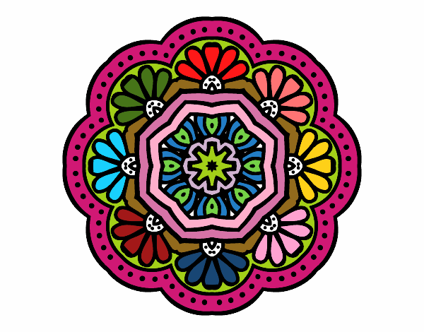 Dibujo Mandala mosaico modernista pintado por MarthaFavi