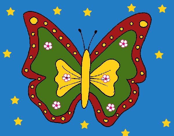 Dibujo Mariposa 4a pintado por linda423