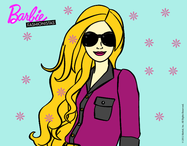 Dibujo Barbie con gafas de sol pintado por linda423