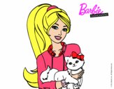 Dibujo Barbie con su linda gatita pintado por lalinda