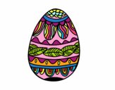 Dibujo Huevo de Pascua estampado vegetal pintado por MarthaFavi