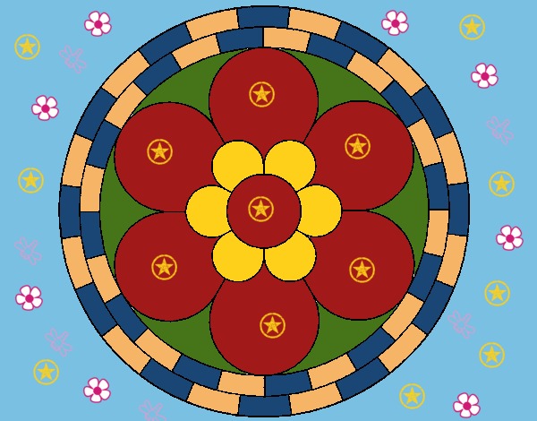 Dibujo Mandala 2 pintado por linda423