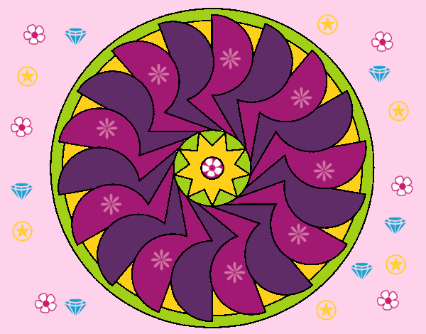 Dibujo Mandala 27 pintado por linda423