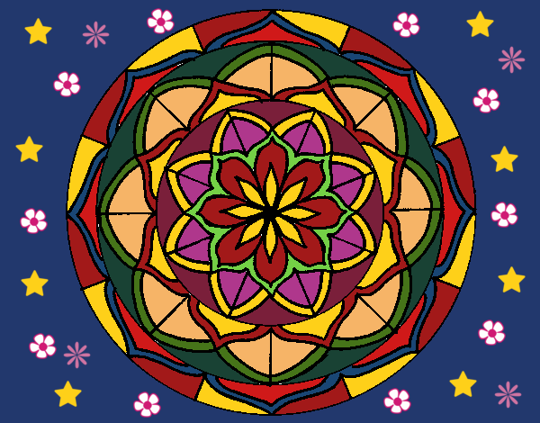 Dibujo Mandala 6 pintado por linda423