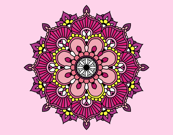 Dibujo Mandala destello floral pintado por adim