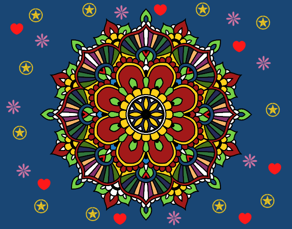 Dibujo Mandala destello floral pintado por linda423